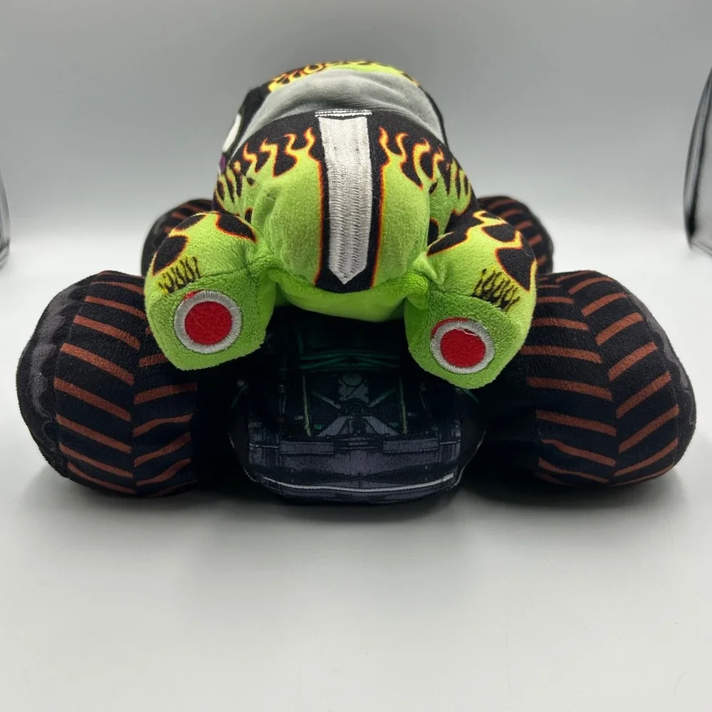 Monster Jam Grave Digger Plush Truck Flame Skull EUC 14 x 11 x 6 Inch